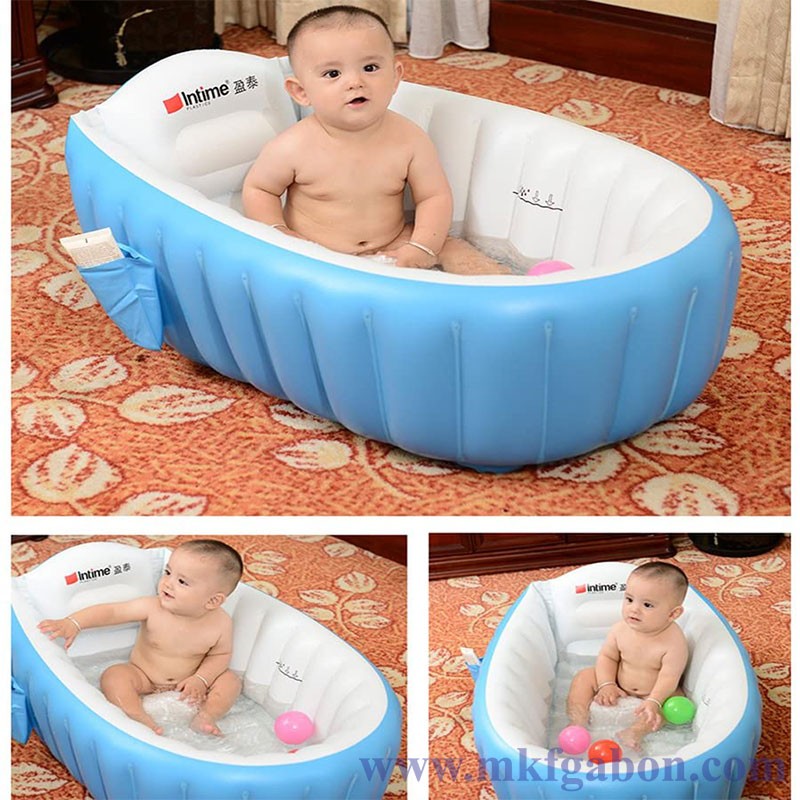 Baignoire de bain bébé pliable confort et facile à ranger - Bleu 